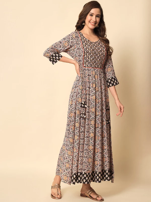 Traditional Function Wear Rayon Readymade Suit, Organza-Multi - Image 3