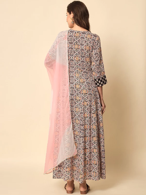 Traditional Function Wear Rayon Readymade Suit, Organza-Multi - Image 4