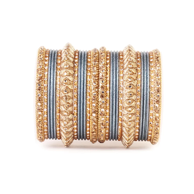 Beautiful Trendy Designer Kundan Work Bangle Set, Aqua