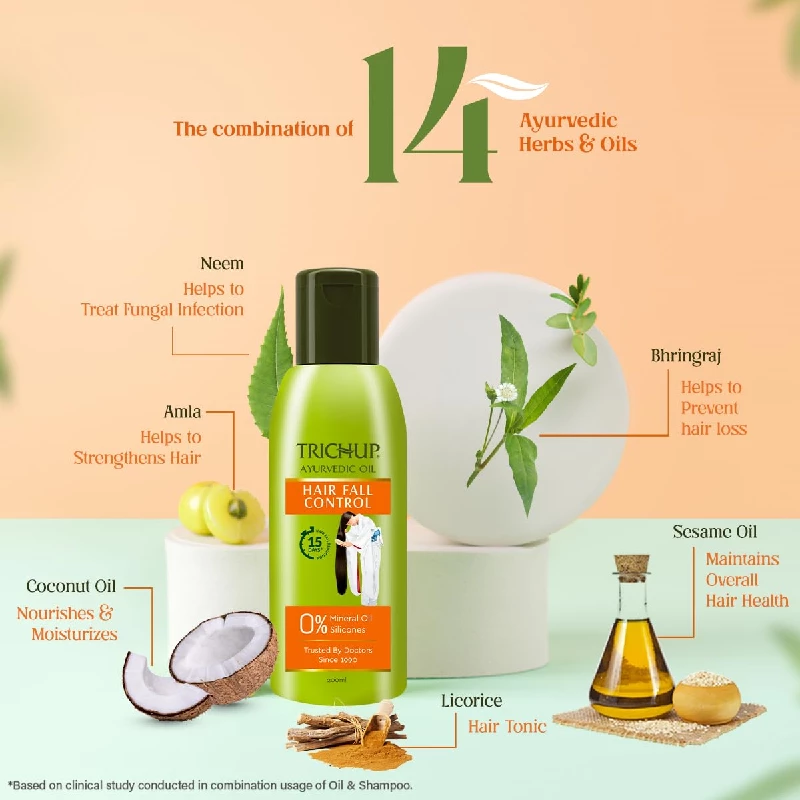 Trichup Ayurvedic Hair Fall Control for Hair Growth Oil For Men & Women - Image 3
