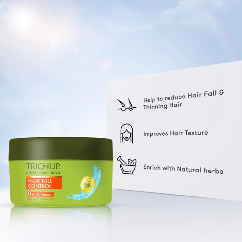 Trichup Hair Fall Control Kit, Shampoo & Hair Cream - Image 3