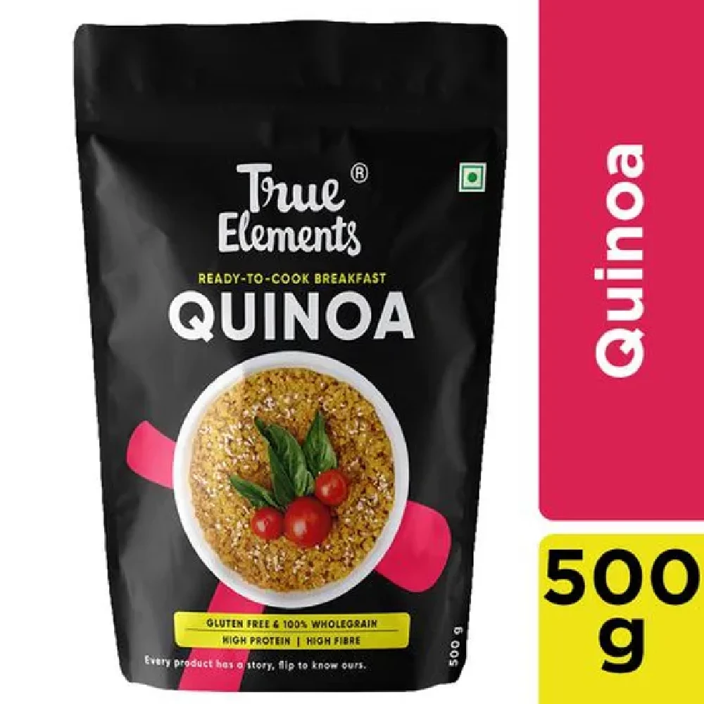 True Elements Quinoa - 100% Wholegrain, High Protein Breakfast Cereal, Gluten-Free, Diet Food True Elements Quinoa - 100% Wholegrain, High Protein Breakfast Cereal, Gluten-Free, Diet Food-Pack Size-500 g