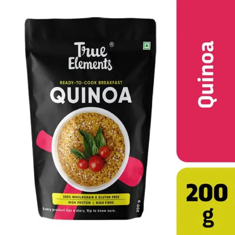 True Elements Quinoa - 100% Wholegrain, High Protein Breakfast cereal, Gluten free, Diet food