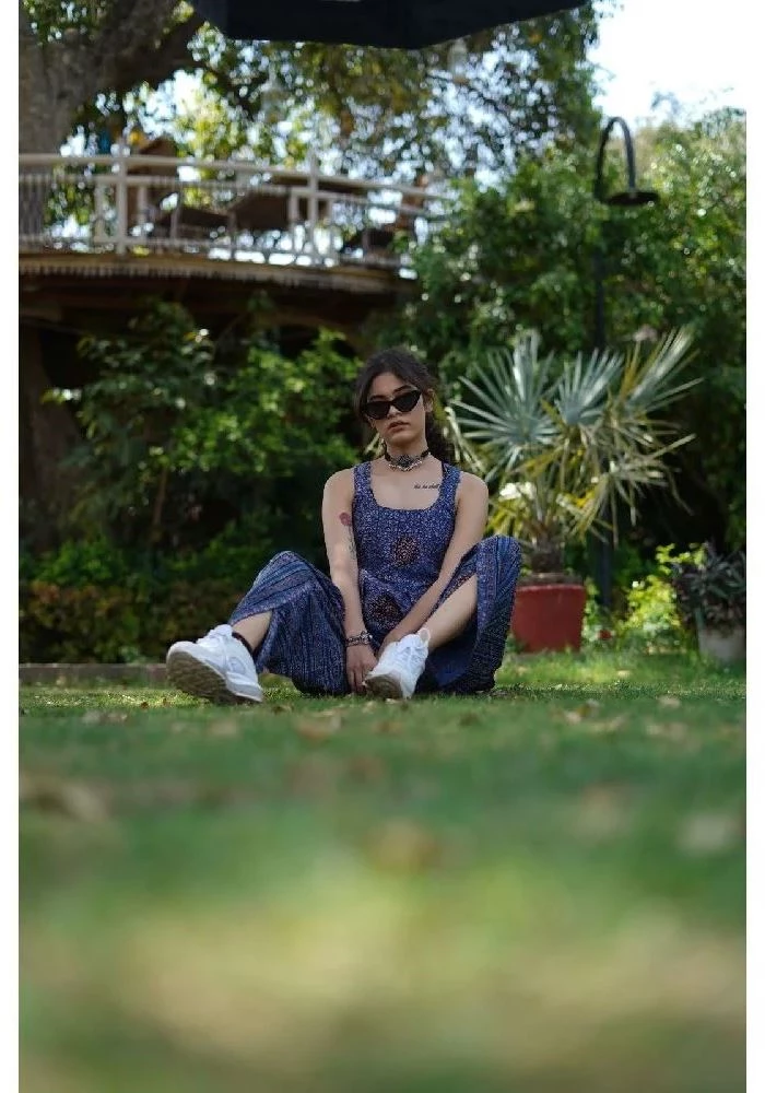 Tulip Ajrakh Hand Block-Printed Cotton Harem Pants