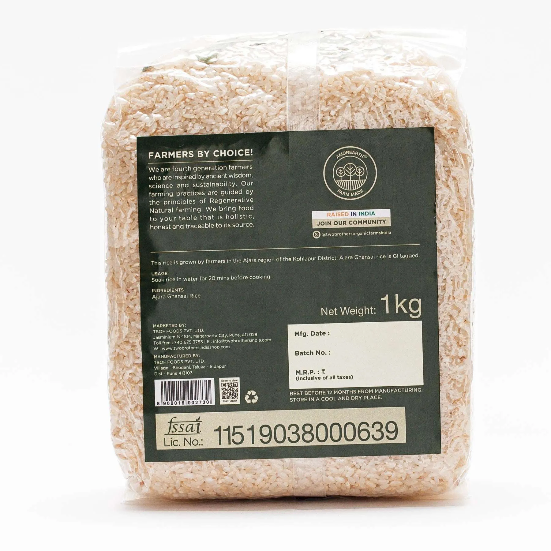 Two Brothers Ajara Ghansal Rice, Semi-Polished - Image 3