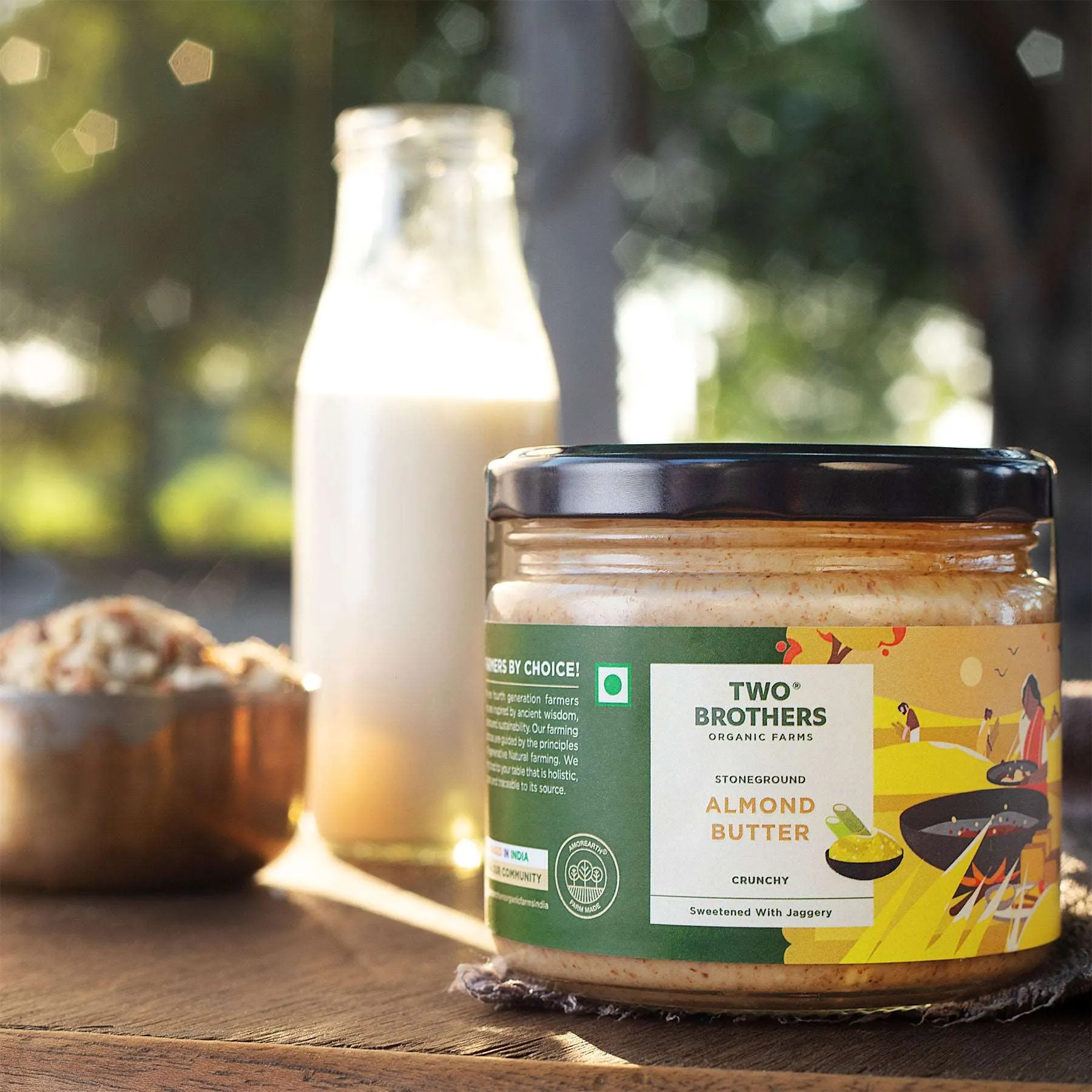 Two Brothers Almond Butter with Jaggery, Crunchy Two Brothers Almond Butter with Jaggery, Crunchy-Pack Size-300 g