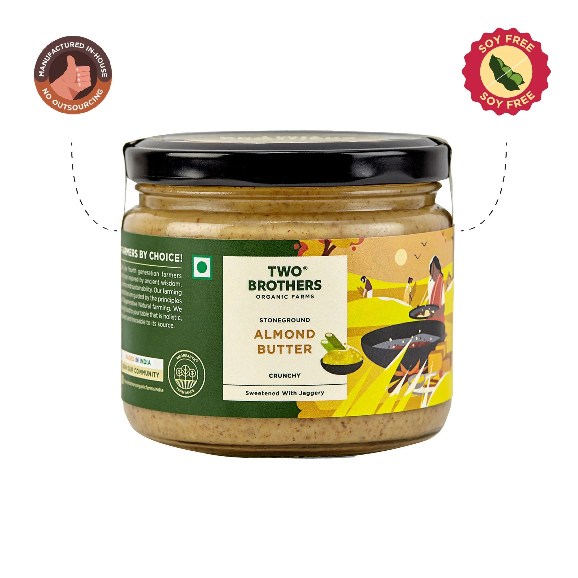 Two Brothers Almond Butter with Jaggery, Crunchy - Image 2