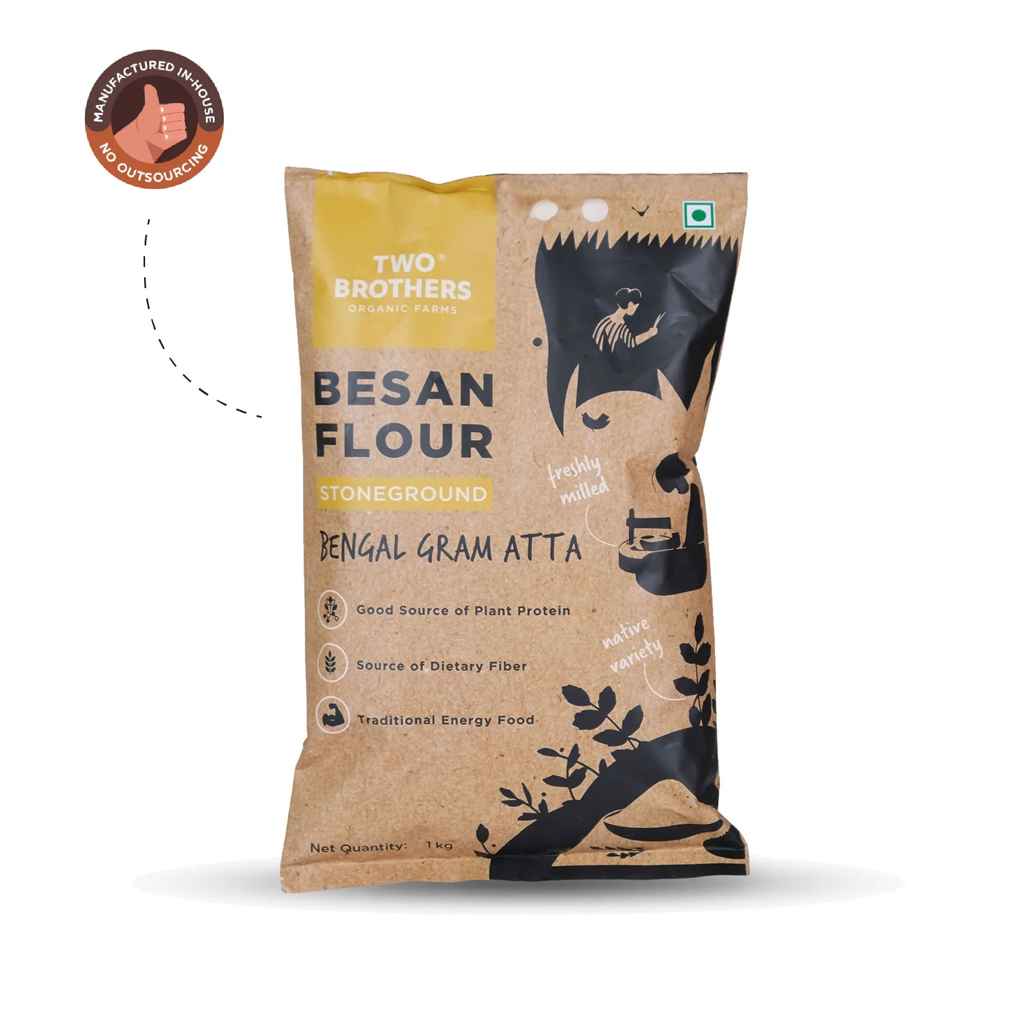 Two Brothers Besan Flour | Gram Flour | Stoneground - Image 3