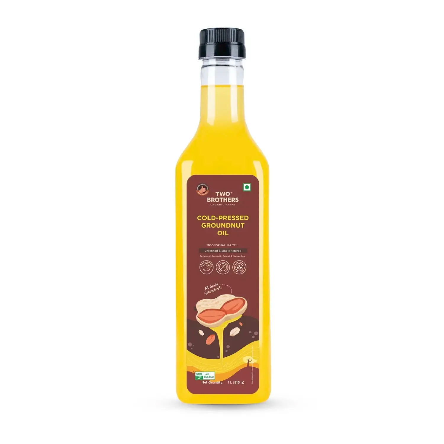 Two Brothers Groundnut Oil, Cold-Pressed, Single-filtered