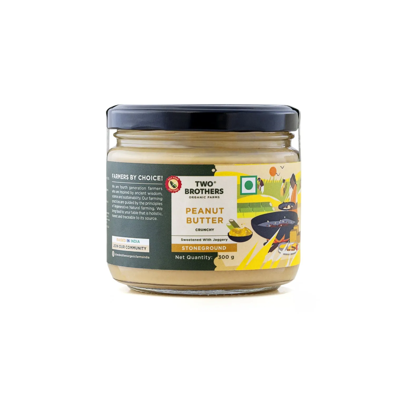 Two Brothers Peanut Butter, Crunchy with Jaggery, Stoneground Two Brothers Peanut Butter, Crunchy with Jaggery, Stoneground-Pack Size-500 g