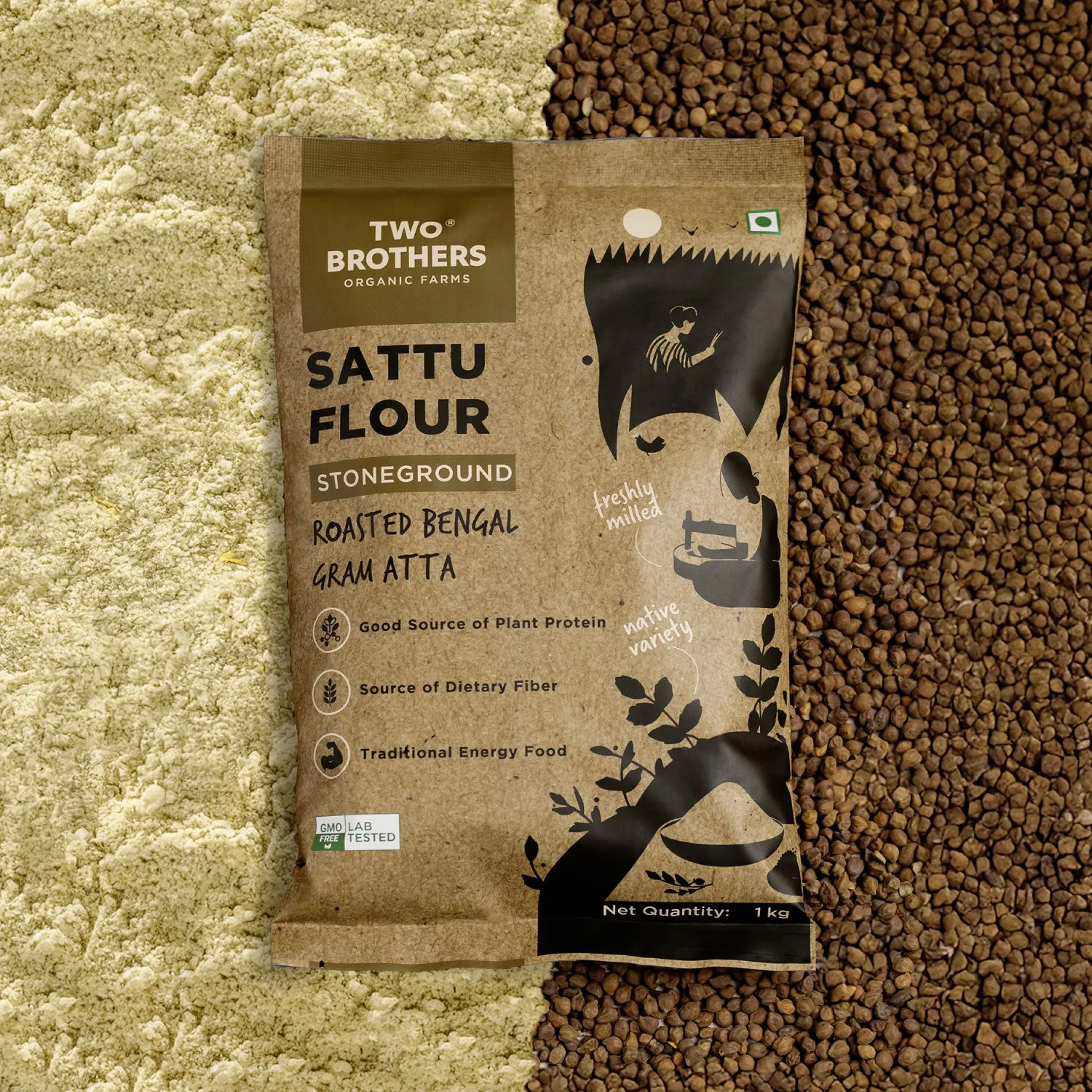 Two Brothers Sattu Atta, Stoneground Two Brothers Sattu Atta, Stoneground-Pack Size-1000 g