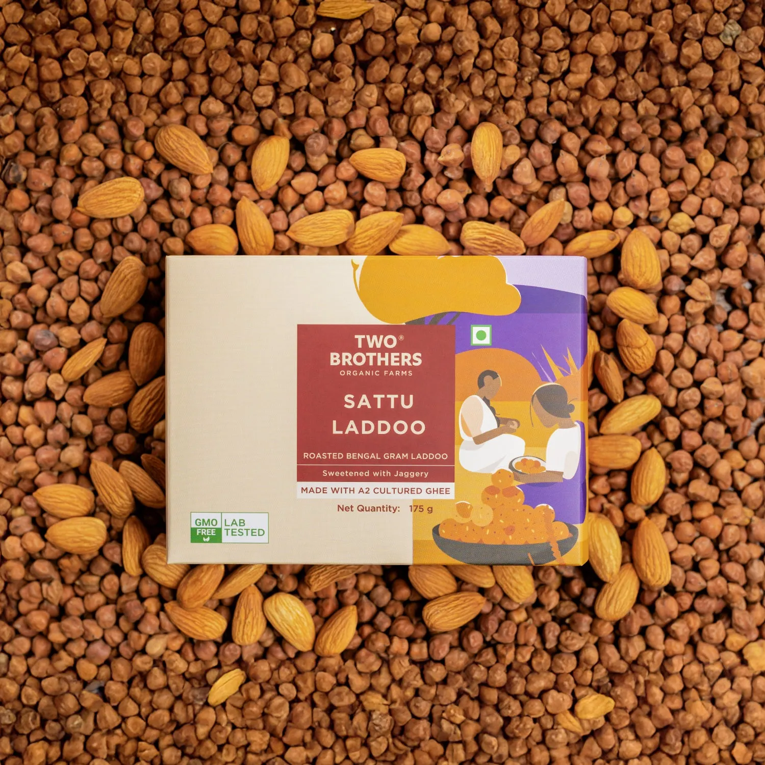 Two Brothers Sattu and Jaggery Laddoo, No Sugar Two Brothers Sattu and Jaggery Laddoo, No Sugar-Pack Size-Pack of 6
