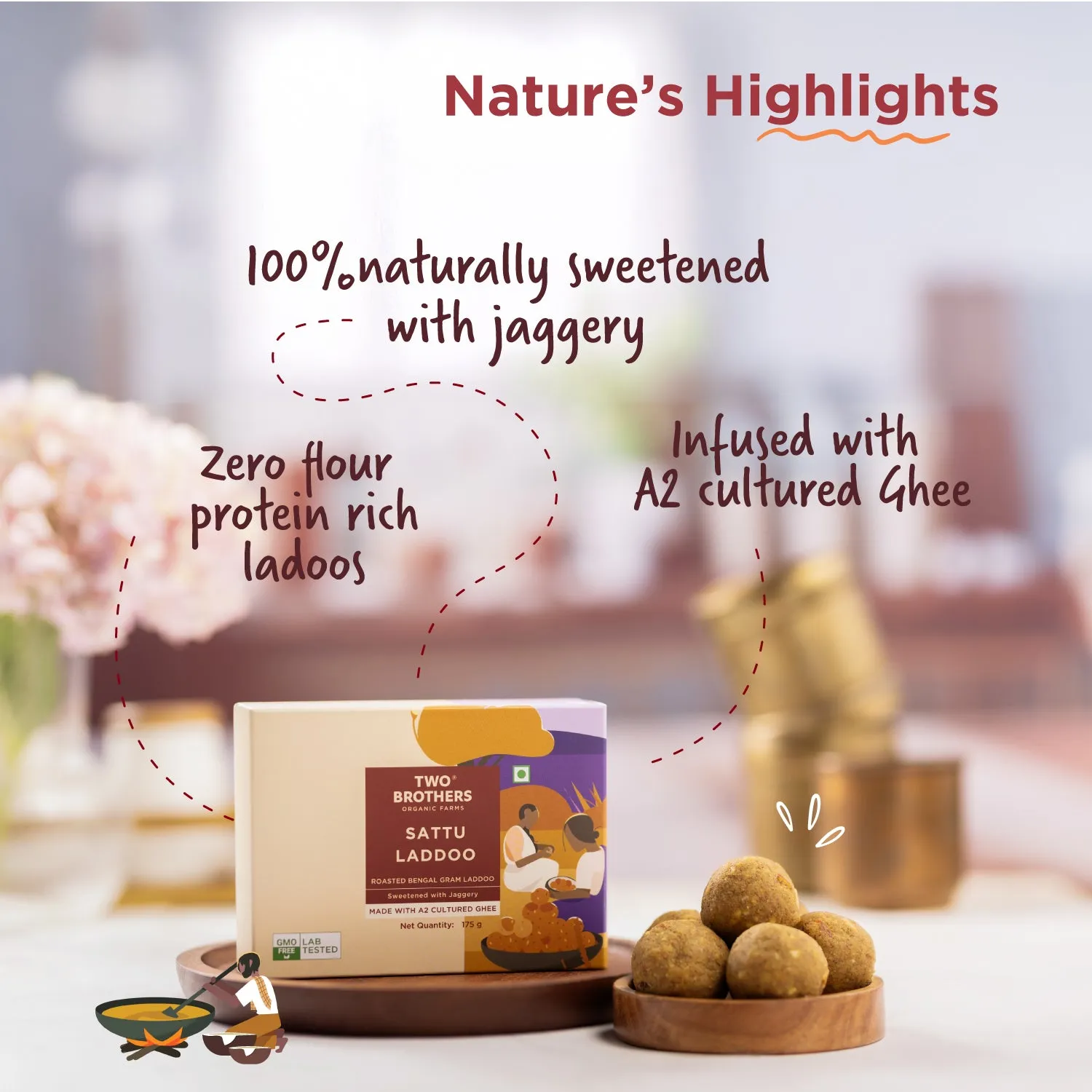 Two Brothers Sattu and Jaggery Laddoo, No Sugar - Image 4