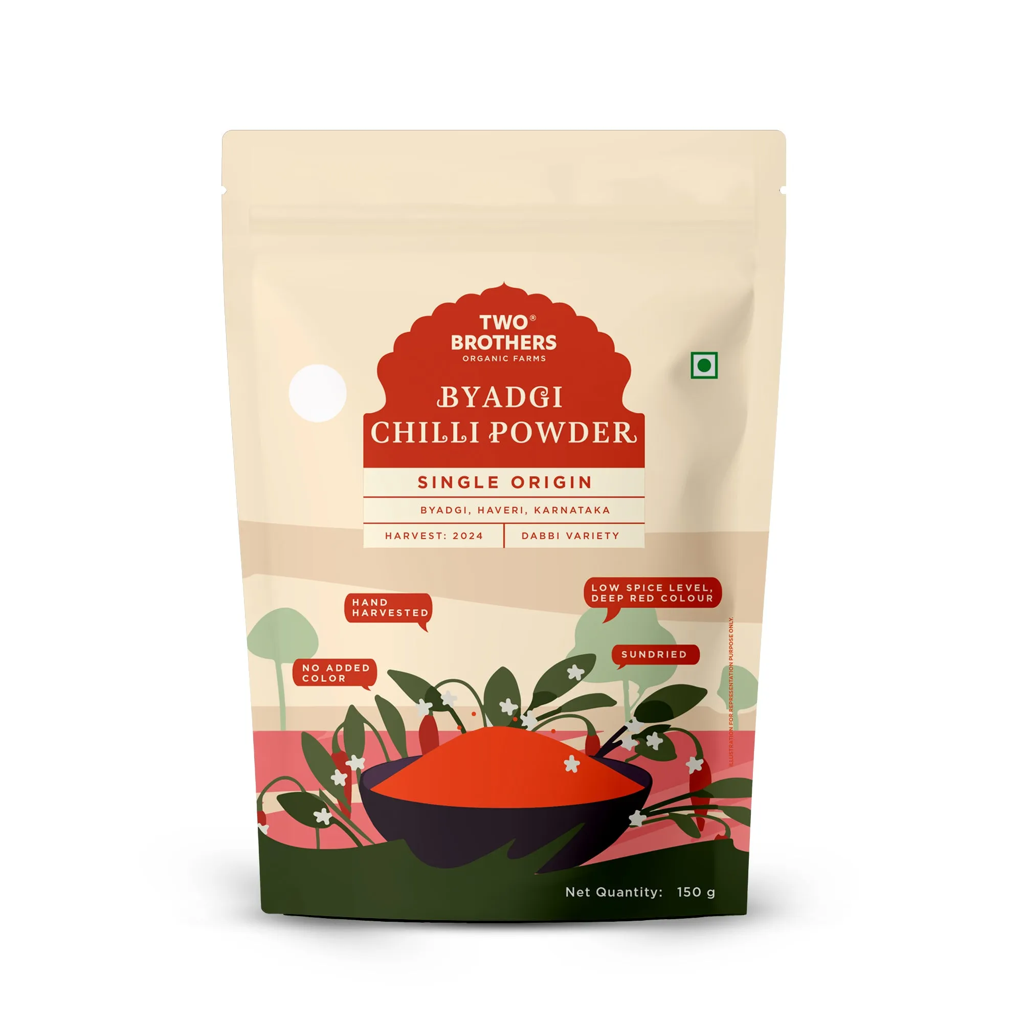 Two Brothers Single Origin Byadgi Chilli Powder Two Brothers Single Origin Byadgi Chilli Powder-Pack Size-150 g