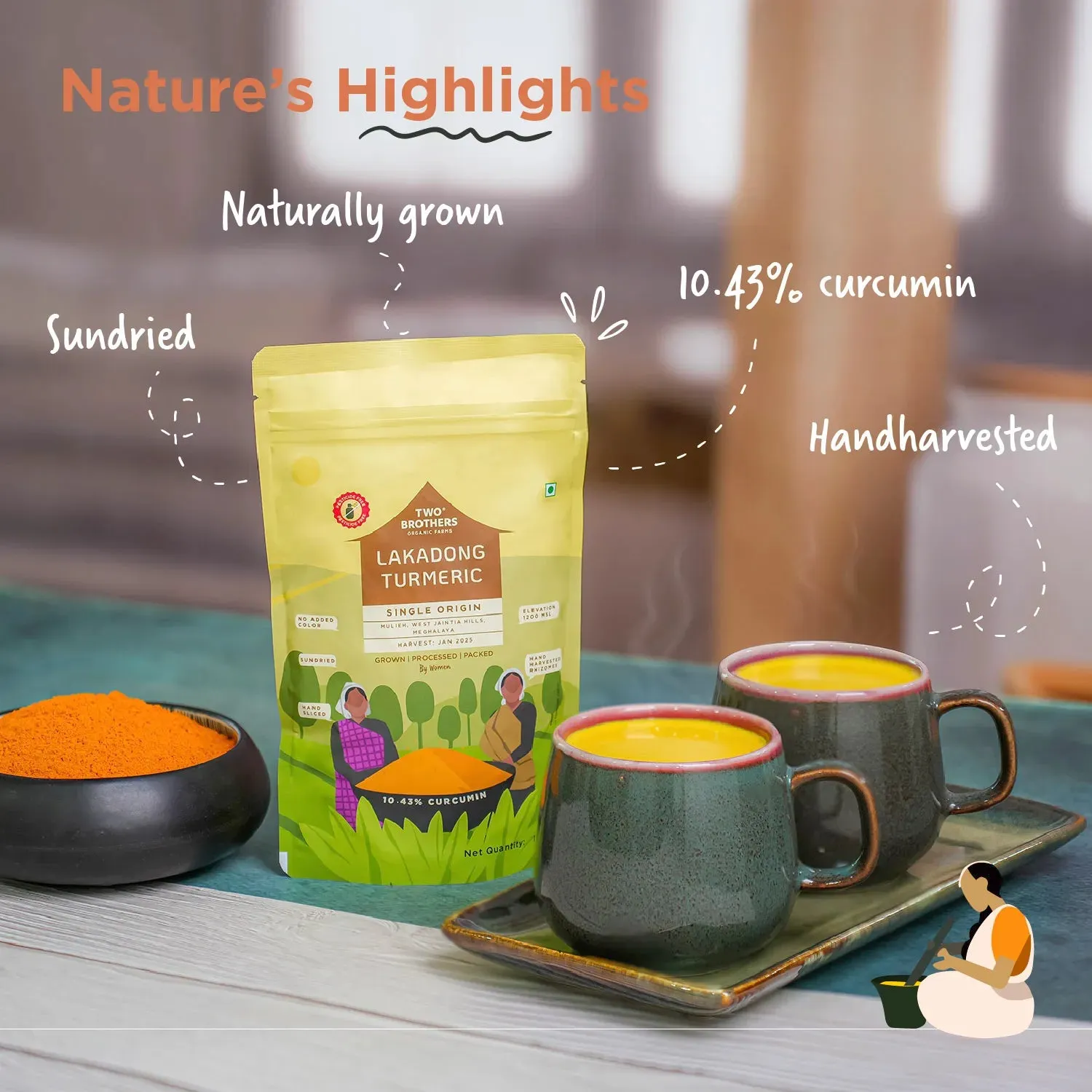 Two Brothers Single Origin Lakadong Turmeric Powder - Image 4
