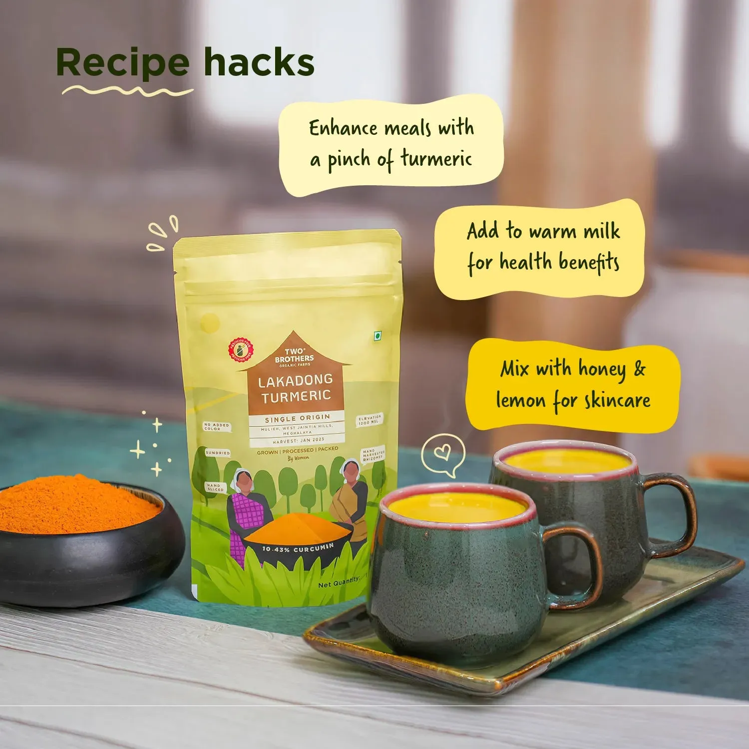Two Brothers Single Origin Lakadong Turmeric Powder - Image 6