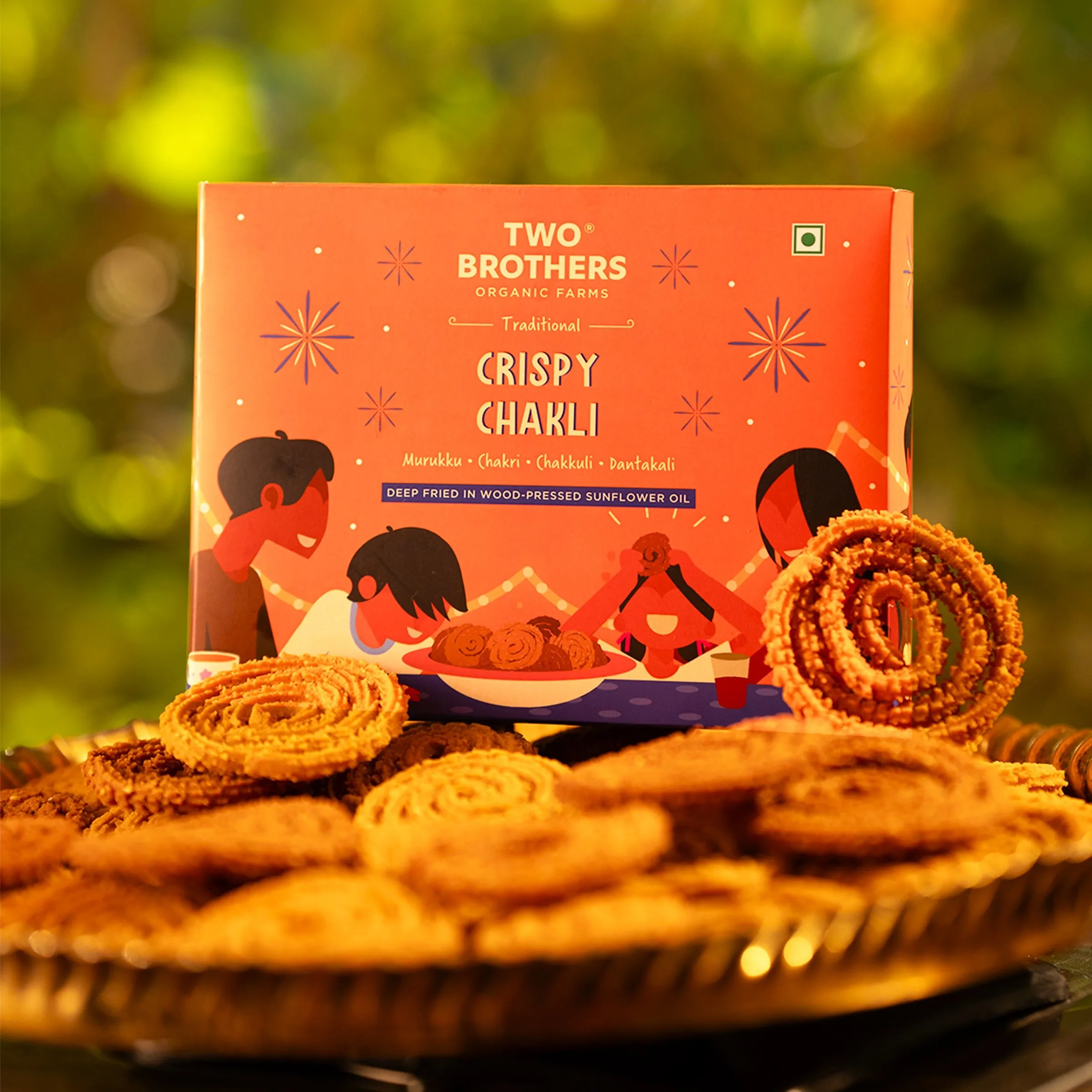 Two Brothers Traditional Crispy Chakli |  Deep fried in Wood-pressed Sunflower Oil Two Brothers Traditional Crispy Chakli |  Deep fried in Wood-pressed Sunflower Oil-Pack Size-250 g