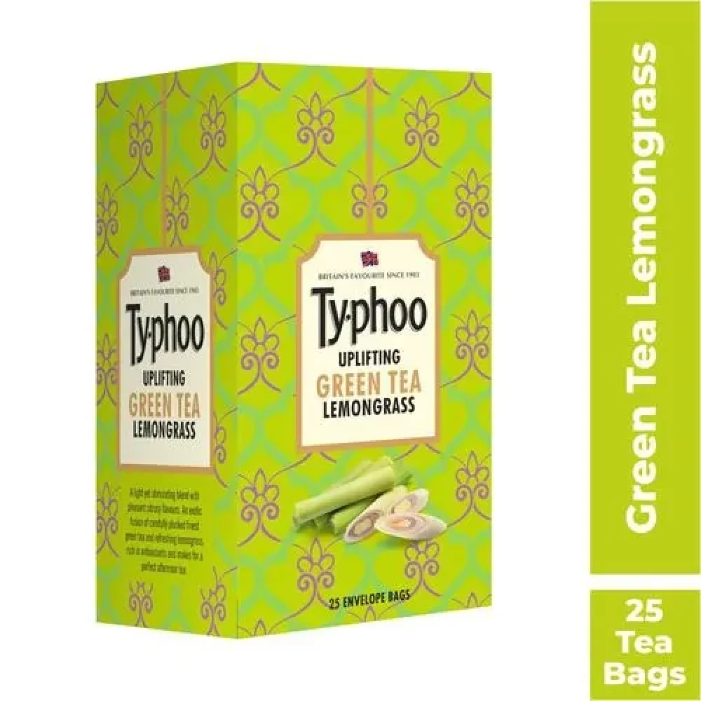 Typhoo Green Tea - Lemon Grass Typhoo Green Tea - Lemon Grass--37.5 g (25 Bags x 1.5 g each)