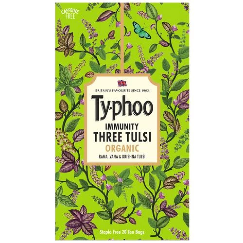 Typhoo Immunity Three Tulsi Organic Tea Typhoo Immunity Three Tulsi Organic Tea--30 g (20 bags x 1.5 g each)