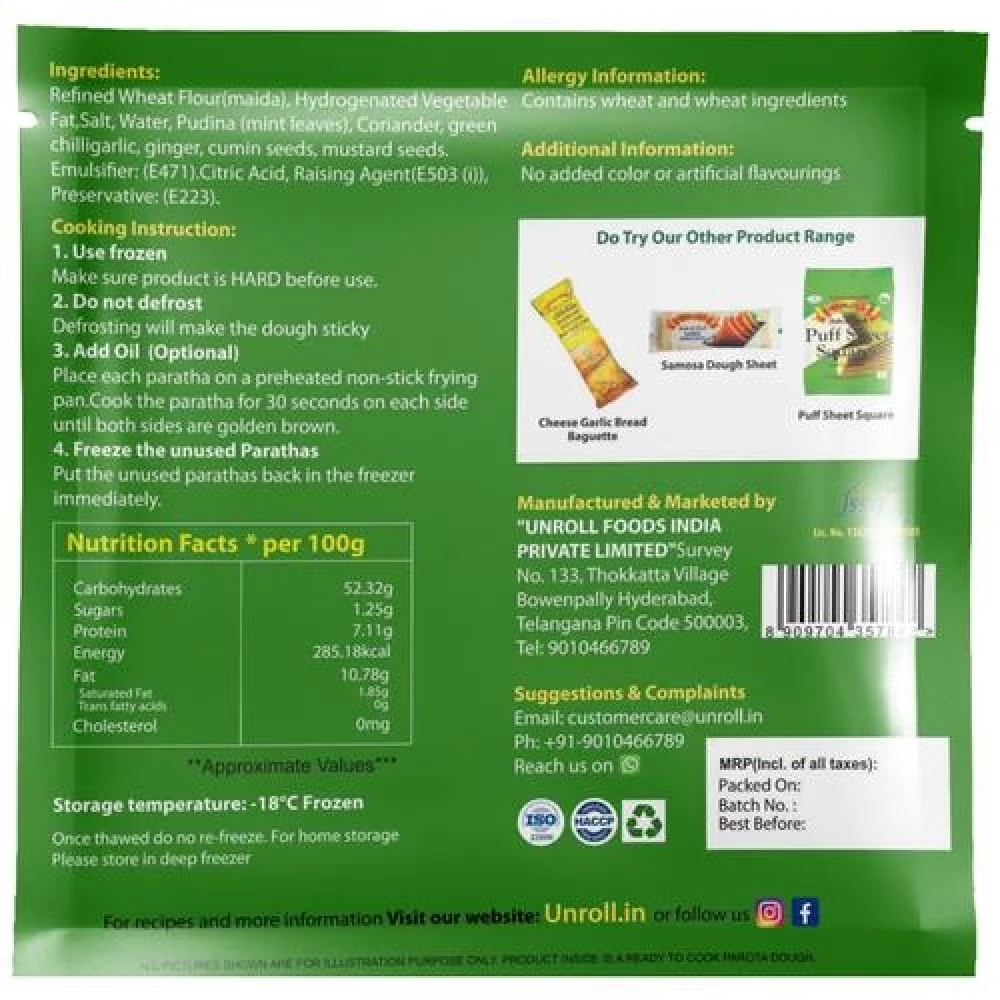 UNROLL Pudina Puff Parota - Cook It Fresh - Image 2