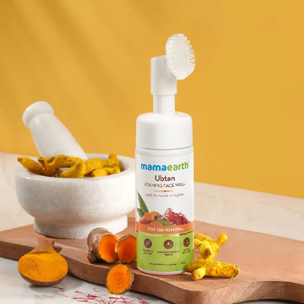 Ubtan Foaming Face Wash with Turmeric and Saffron for Tan Removal - Image 2