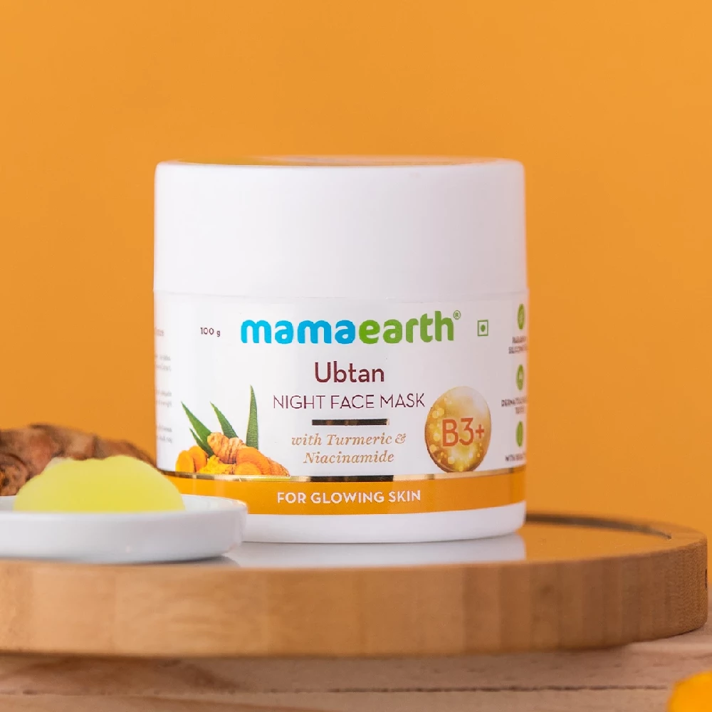 Ubtan Night Face Mask with Turmeric and Niacinamide for Glowing Skin - Image 2