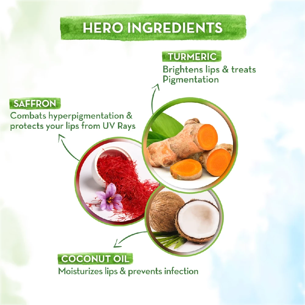 Ubtan Tinted 100% Natural Lip Balm with Turmeric & Saffron - Image 3