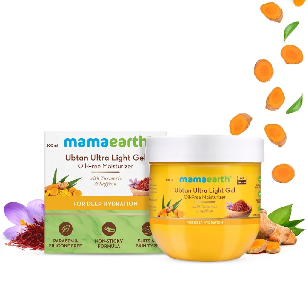 Ubtan Ultra Light Gel Oil-Free Moisturizer with Turmeric and Saffron for Deep Hydration