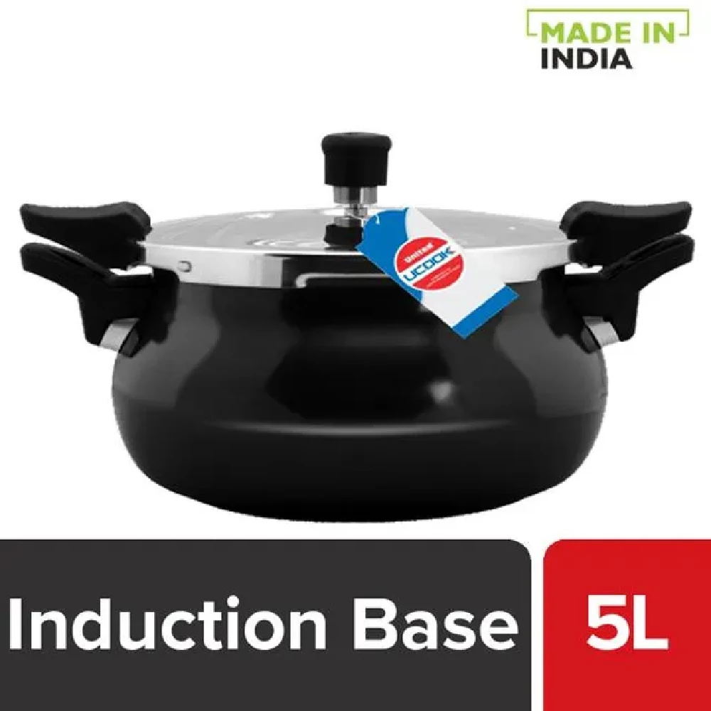 United 3-In-1 Aluminium Pressure Cooker - Smart, Induction Base, Hard Anodised, Black United 3-In-1 Aluminium Pressure Cooker - Smart, Induction Base, Hard Anodised, Black--5 L