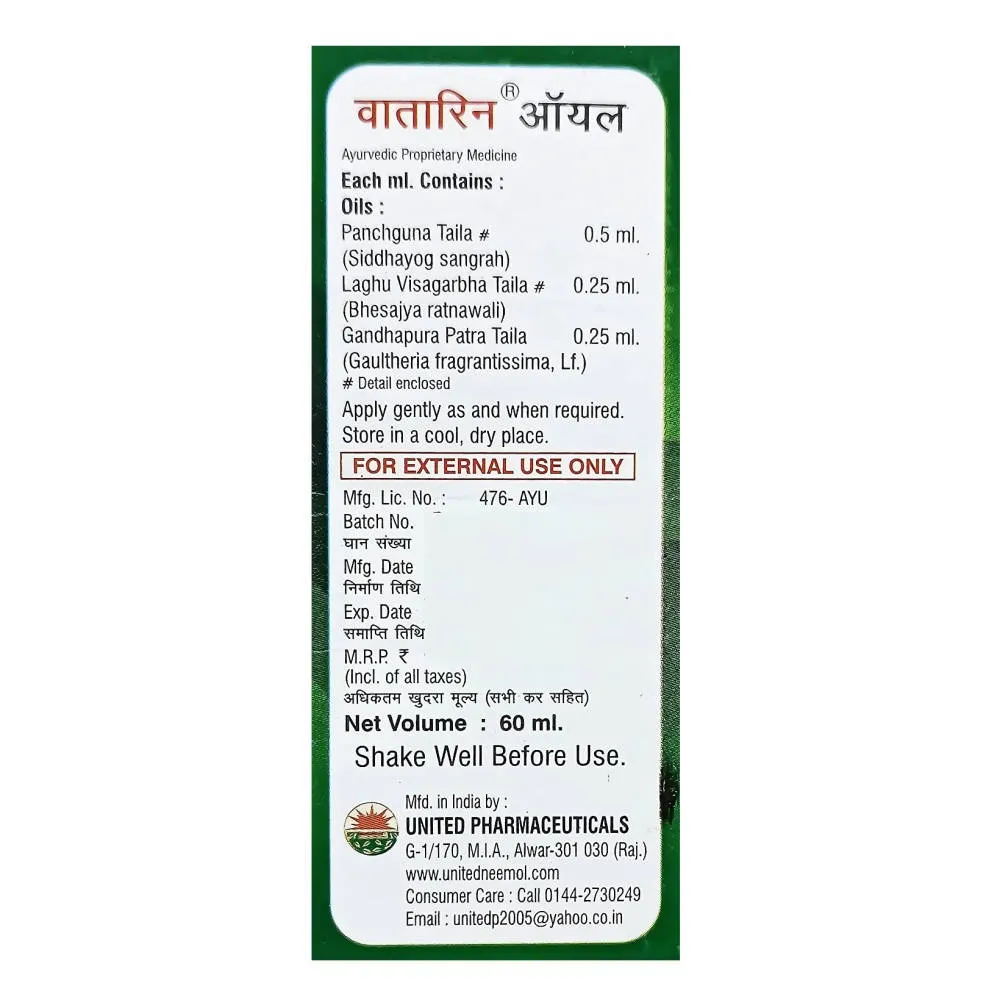 United Pharmaceuticals Vatarin oil for Joint & Muscular Pain - Image 3
