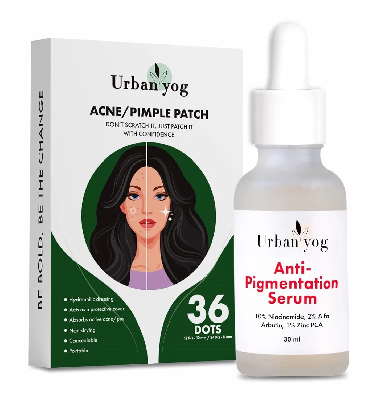 Urban yog Acne Pimple Patch Invisible Facial Stickers & Anti Pigmentation Serum Urban yog Acne Pimple Patch Invisible Facial Stickers & Anti Pigmentation Serum-Pack Size-Combo of 2