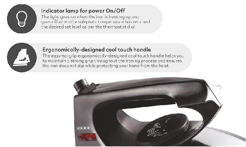 Usha Aluminium Ei 750 Watts Dry Iron - Image 3