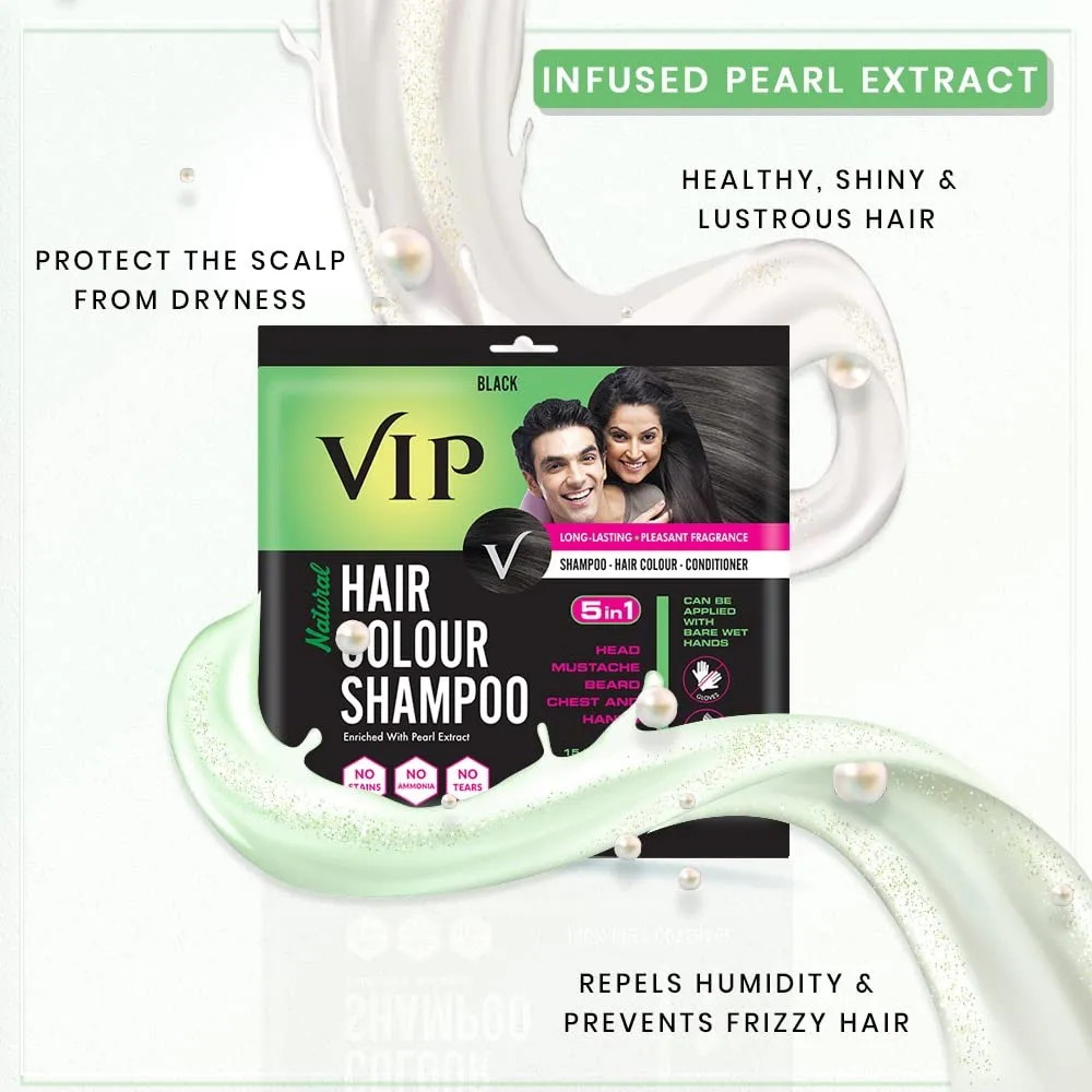 VIP Hair Colour Shampoo Black 20 ml - Image 6