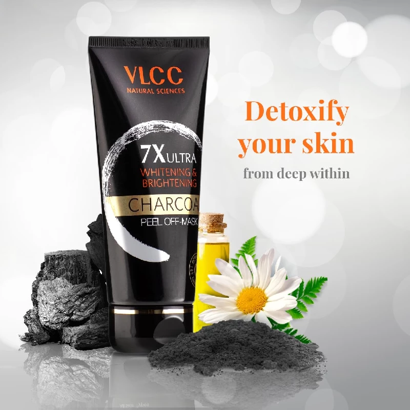 VLCC 7X Ultra Whitening & Brightening Charcoal Peel Off Mask - Image 2
