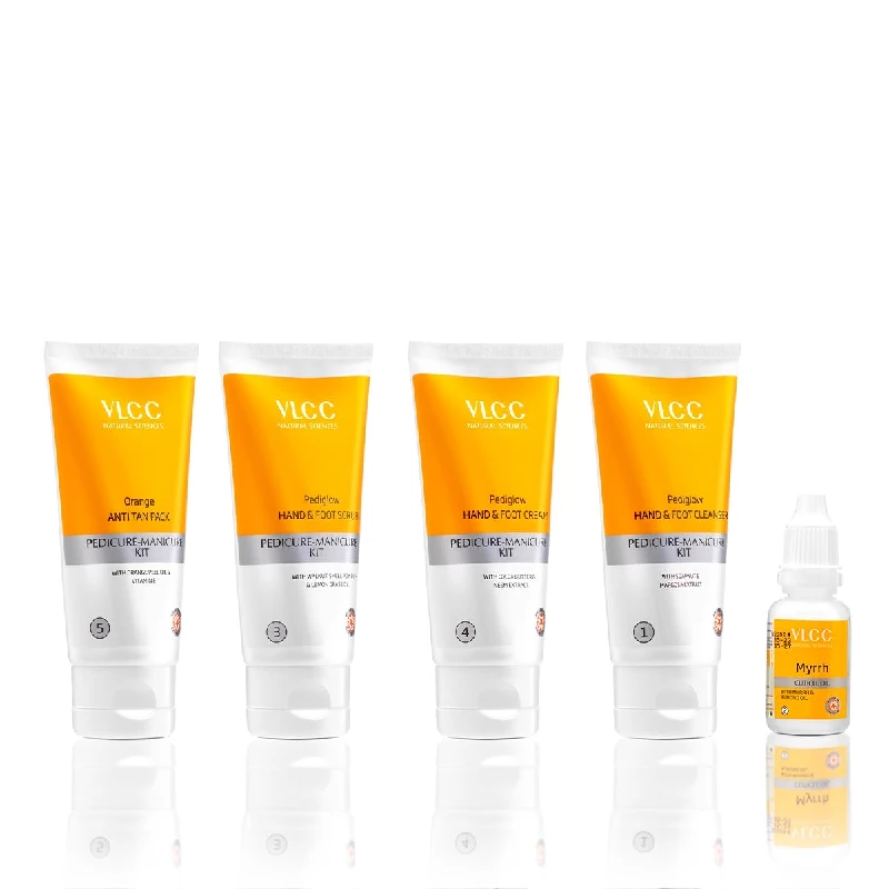 VLCC Pedicure-Manicure Hand & Foot Kit- Combo of Oil, Cleanser, Scrub, Cream, Anti tan - Image 2
