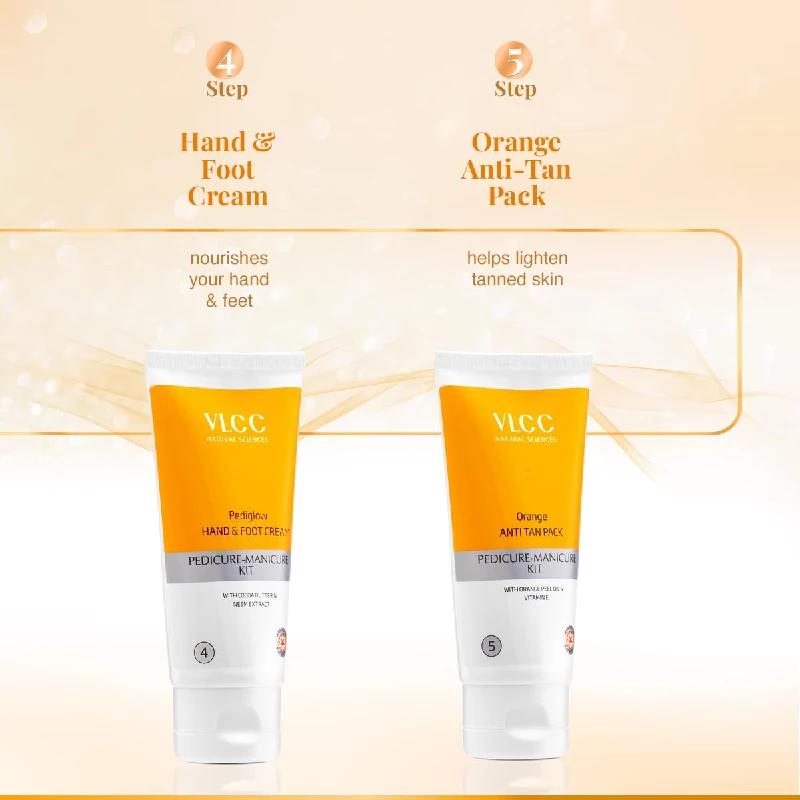 VLCC Pedicure-Manicure Hand & Foot Kit- Combo of Oil, Cleanser, Scrub, Cream, Anti tan - Image 6