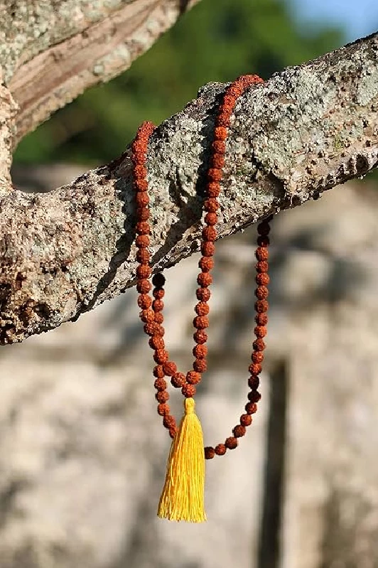 Vado 5 Mukhi Rudraksha Mala 108 Beads with Certificate 7 mm Brown - Image 4