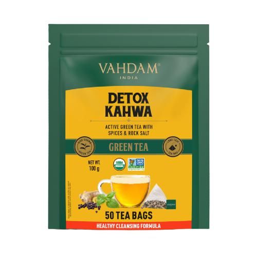 Vahdam  Detox Kahwa Green Tea - Rich In Antioxidants & Helps Boost Immunity Vahdam  Detox Kahwa Green Tea - Rich In Antioxidants & Helps Boost Immunity--2 g (50 Bags x 2 g Each)