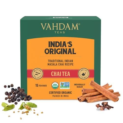Vahdam  India's Original Masala Long Leaf Chai Vahdam  India's Original Masala Long Leaf Chai--30 g (15 Pyramid Bags x 2 g each)