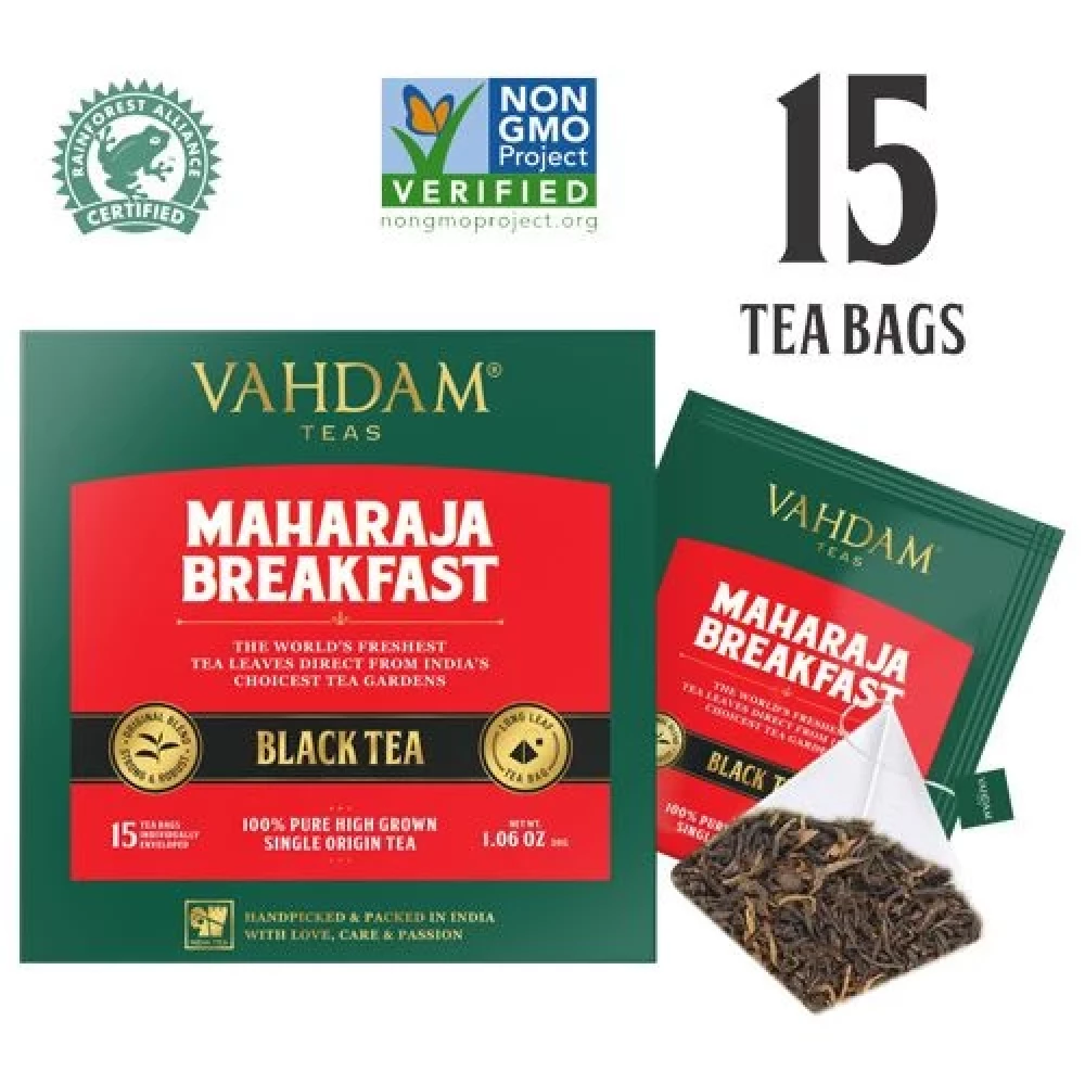 Vahdam Maharaja Breakfast Long Leaf Black Tea | The Desi Food