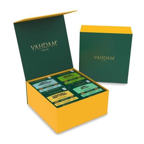 Vahdam  Organic Green Tea Wellness Kit - 20 days Fitness Kit Vahdam  Organic Green Tea Wellness Kit - 20 days Fitness Kit--120 g (60 Pyramid Bags x 2 g each)