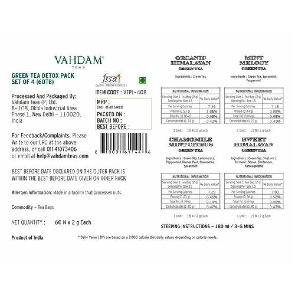 Vahdam  Organic Green Tea Wellness Kit - 20 days Fitness Kit - Image 5