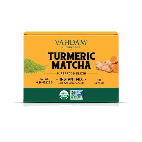 Vahdam  Organic Turmeric Matcha Elixir - Improves Focus & Immunity Vahdam  Organic Turmeric Matcha Elixir - Improves Focus & Immunity--25 g (10 Sachets x 2.5 g each)