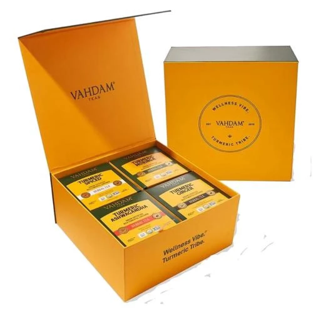 Vahdam  Organic Turmeric Wellness Kit - 20 days Healthy Skin Detox Kit Vahdam  Organic Turmeric Wellness Kit - 20 days Healthy Skin Detox Kit--120 g (60 Pyramid Bags x 2 g each)