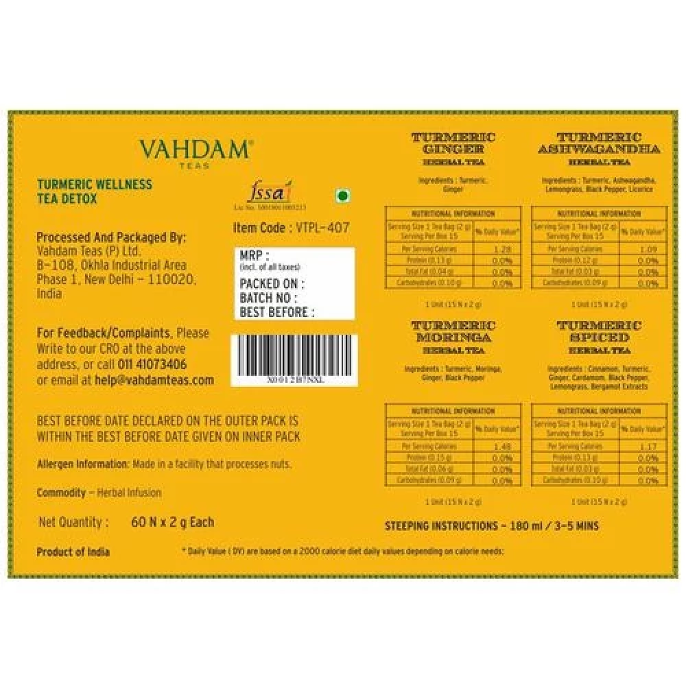 Vahdam  Organic Turmeric Wellness Kit - 20 days Healthy Skin Detox Kit - Image 3