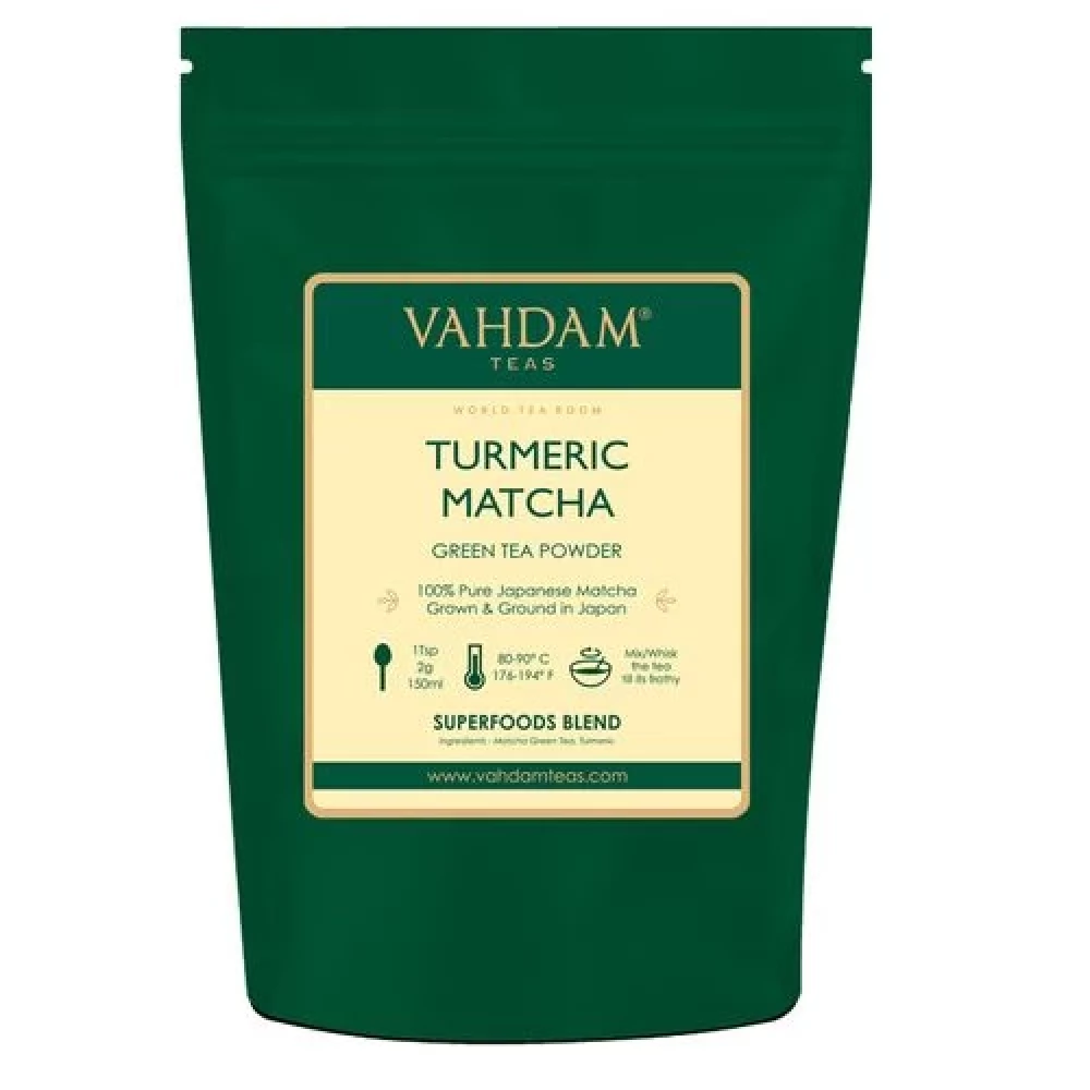 Vahdam  Turmeric Matcha Green Tea Powder - Japan Origin Vahdam  Turmeric Matcha Green Tea Powder - Japan Origin--50 g