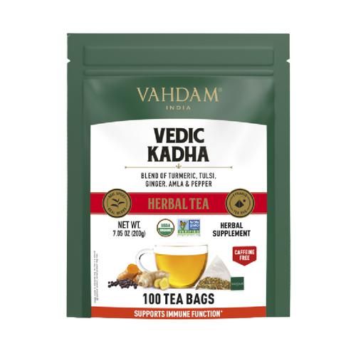Vahdam  Vedic Kadha Herbal Tea - Supports Immune Function Vahdam  Vedic Kadha Herbal Tea - Supports Immune Function--2 g (50 Bags x 2 g Each)