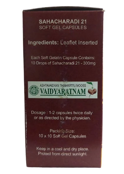 Vaidyaratnam Sahacharadi 21 Capsules - Image 2