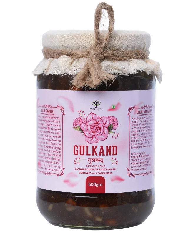 Vanalaya Natural Organic Rose & Cardamon Gulkand Vanalaya Natural Organic Rose & Cardamon Gulkand-Pack Size-600 g