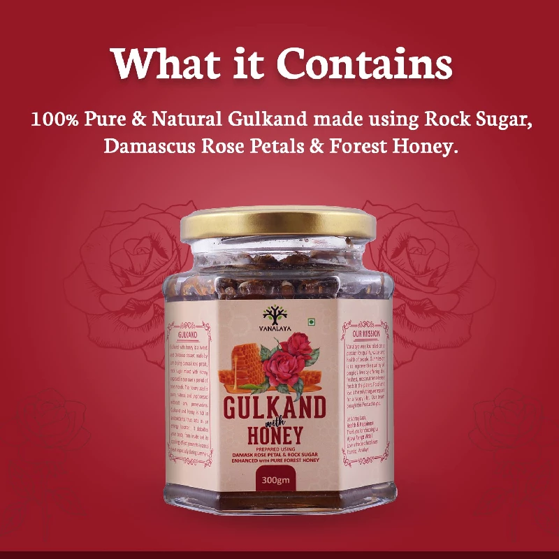 Vanalaya Organic & Natural Honey Gulkand - Image 2